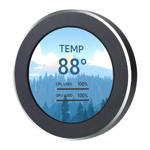 Schermo secondario compatto IPS da 2,1 pollici con design raffreddato ad acqua per il monitoraggio in tempo reale della CPU/GPU, nero (nero)