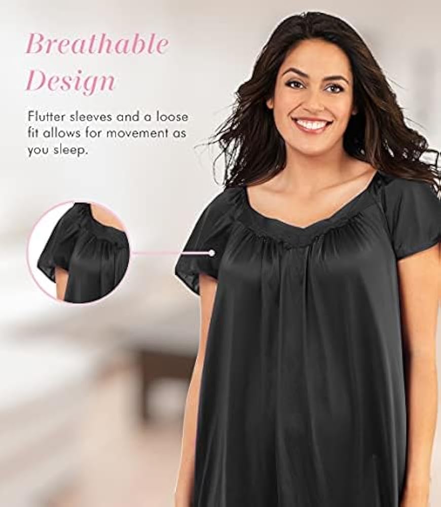 Exquisite Form Women's Sleepwear Short Flutter Sleeve Gown