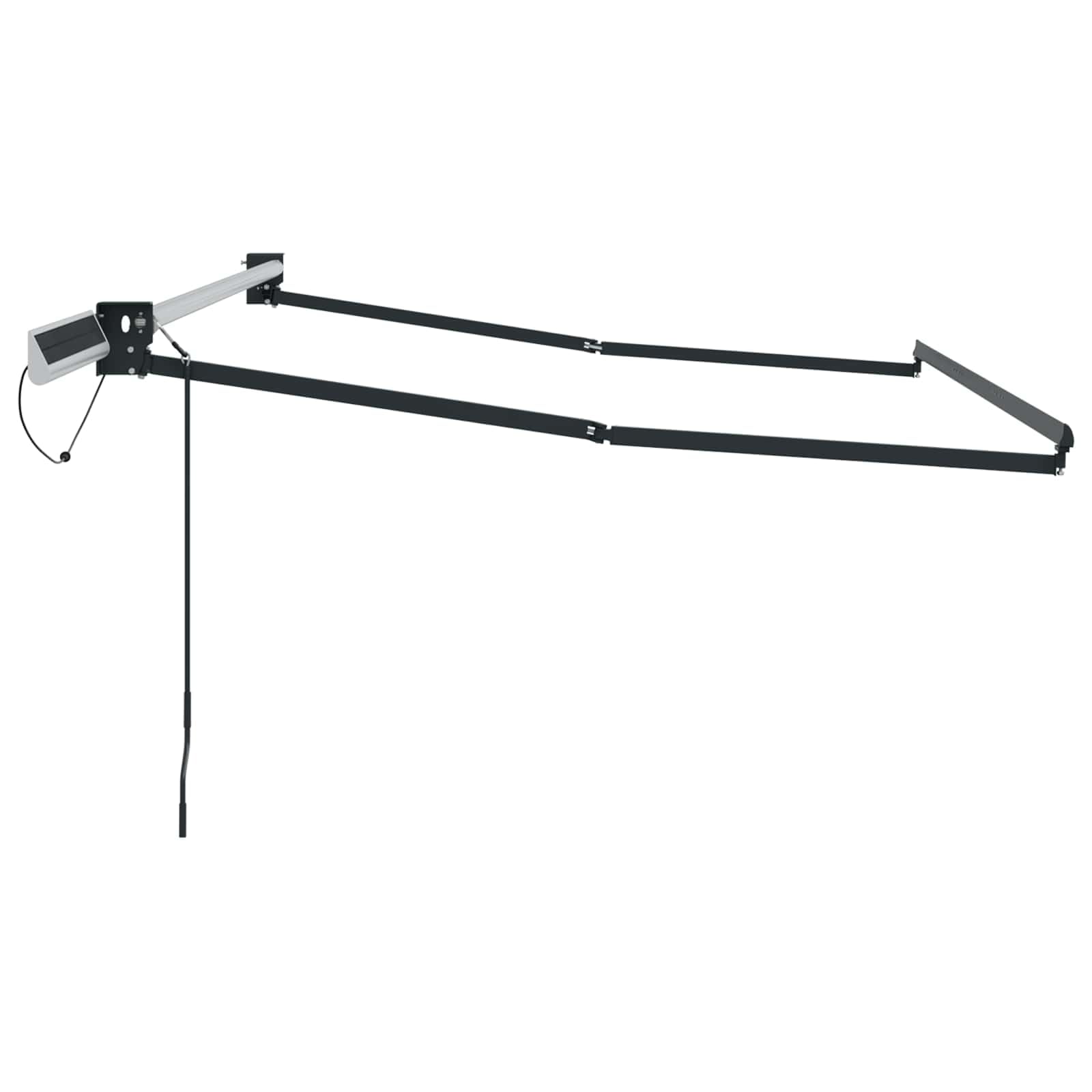 Cadre de Store rétractable électrique Anthracite 3 x 2,5 m en Acier et Aluminium avec Panneau Solaire, télécommande, manivelle, pour terrasse, Jardin, Protection Solaire extérieure