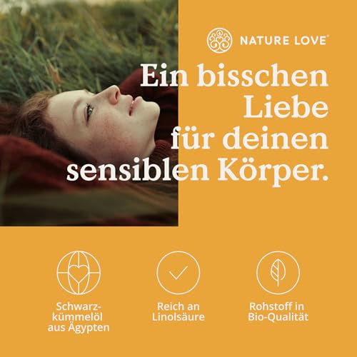 NATURE LOVE® Bio Schwarzkümmelöl - 240 allergenfreie, vegane Kapseln - hochdosiert: 1000mg pro Tagesdosis - davon 50% Linolsäure - kaltgepresst, aus Ägypten 2