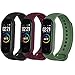 ATOO per Xiaomi Bracciale Mi Band 4 Cinturino, per Xiaomi Mi Band 4 / Mi Band 3 Cinturino da Polso sostitutivo, Silicone Bracelet per Xiaomi Mi Band 4 3 (Nero+Rosso Vino+Verde)