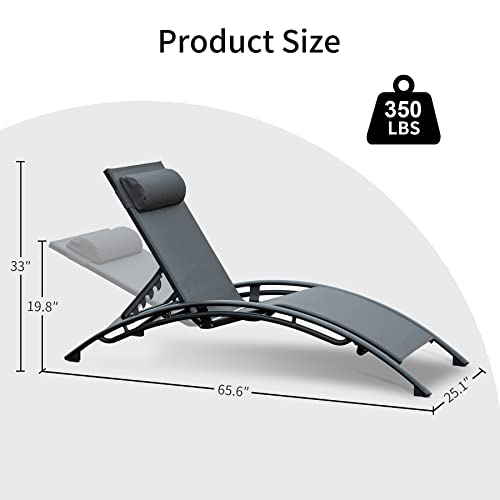 Domi Outdoor Living Patio Chaise Lounge Set Of 2 Adjustable Pool Lounge Chairs With Arm Headrest All Weather Steel Mesh Pool Chairs For Outside,In-Pool,Lawn By Domi Outdoor Living thumb #5