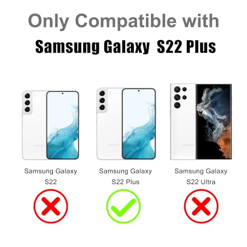 Image of Magnetic Case for Samsung Galaxy S22 Plus [Compatible with Magsafe] [Cute Fashion Fluorescent Design] [1 Screen Protector] Slim Translucent Matte Case for Galaxy S22 Plus 6.6 inch, Purple