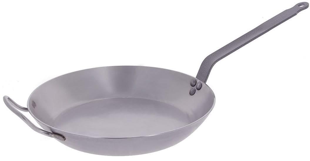 De Buyer5110.36 Carbone Plus Heavy Quality Steel Round Lyonnaise Frying Pan, 36 cm Diameter