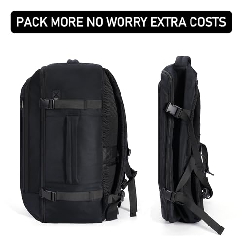 Image of ECOHUB Extra Large Travel Backpack Carry on Backpack for Airplanes Black