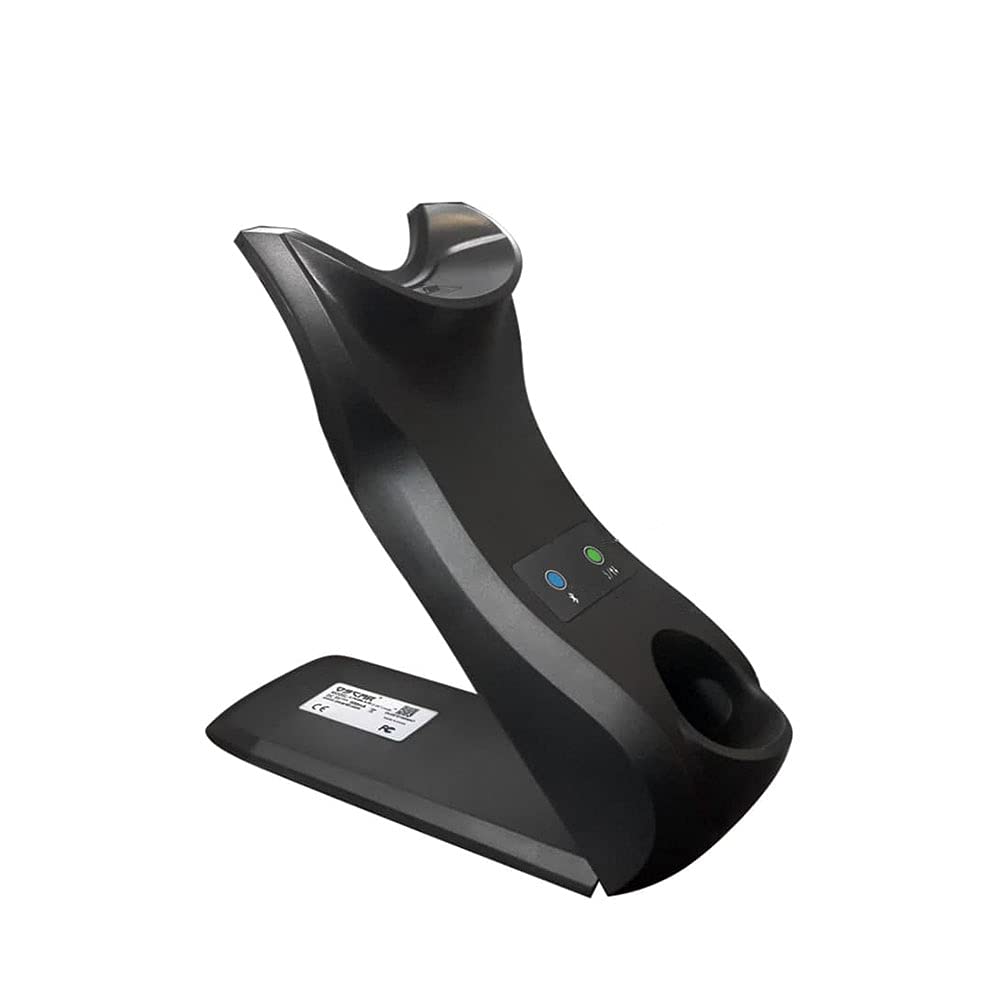 OSCAR Value Your Business UniBar II BT Cradle, Charging Stand for Wireless Barcode Scanner with Page Button, QR Scanner Stand with LED Indication Light, Bluetooth Cradle with USB Power Cord, Black