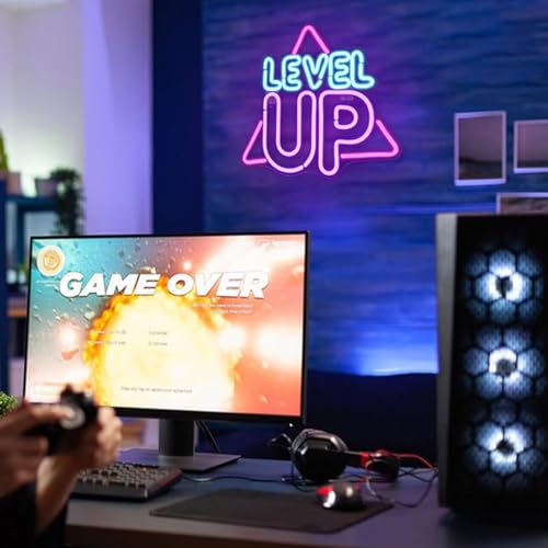Image of LED Game Sign Game Zone Neon Signs Gaming Room Wall Art Decor Man Cave Lights Signs Gamer Home Bedroom Decoration USB Powered Brightness Adjustable