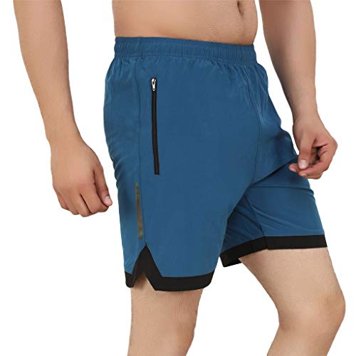 Image of NEVER LOSE Gym Short,Workout Short, Cycling Short, Sport Short, Men's Short Teal Blue