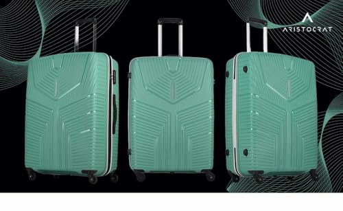 Image of VIP Aristocrat Slay 55, 66 & 75 Cm Polyproplyene Hard-Sided 4 Wheels Spinner Luggage Set of 3 Trolley Bags for Travel with Combination Lock| 5 Years Warranty (Green)