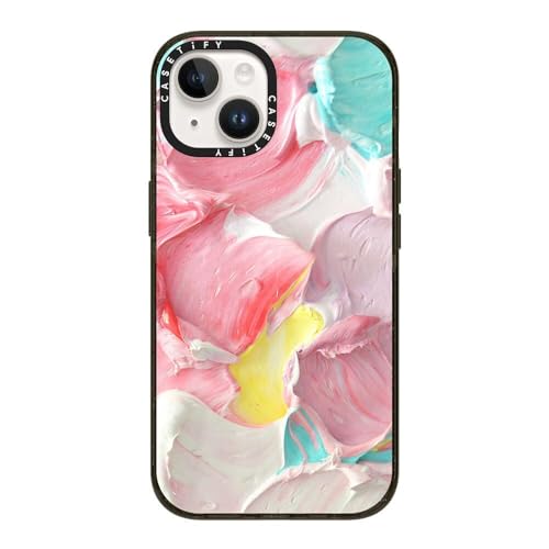 CASETiFY �C���p�N�g iPhone 14 �P�[�X [MIL�K�i���� (4x MIL-STD-810G)/2.5m����̗����������N���A/MagSafe �ɑΉ�] - Pastel Waves - �u���b�N