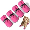 TEOZZO Dog Boots Paw Protector, Anti-Slip Winter Dog Shoes with Reflective Straps for Small Medium Large Dogs 4PCS(Size 5: 2.16"x1.77")