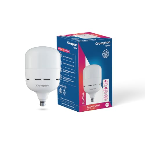 Image of Crompton 50W Backup Lamp LED Bulb | Rechargeable Inverter Bulb for Home, Office & Hotels | Up to 3 Hrs Backup | Li-Ion Battery | Surge Protection up to 4kV | Voltage Protection 440V | CDL | Pack of 1