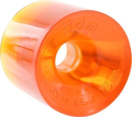 3DM Wheels Avila Clear Orange Longboard Wheels - 75mm 73a (Set of 4)