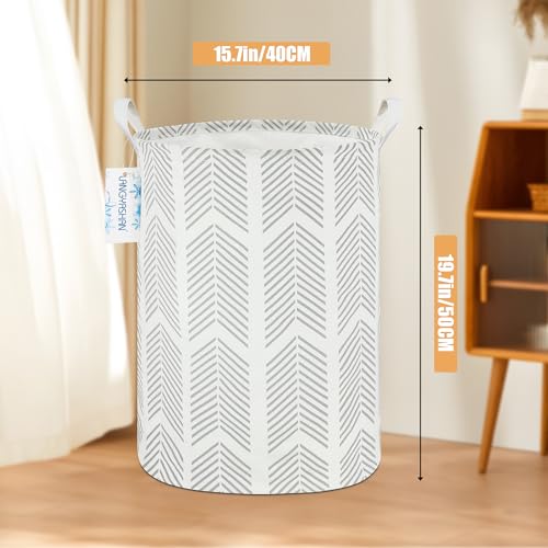 Image of Laundry Basket Canvas Fabric Collapsible Organizer Basket for Storage Bin Toy Bins Gift Baskets Bedroom Clothes Children Nursery Hamper (Arrowhead)