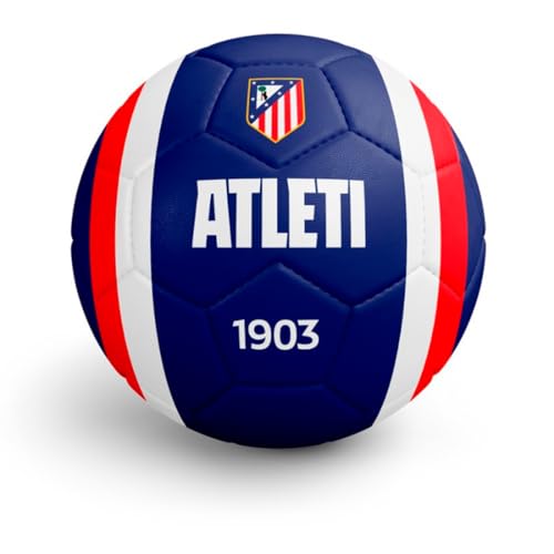 JYC CREATIVE Balón de Fútbol Oficial, Pelota para Jugar al Fútbol, Regalos Ideales para Aficionados, Regalo para Niños, Chicos y Adultos, Soccer Ball, (AT Madrid, Modelo 2)