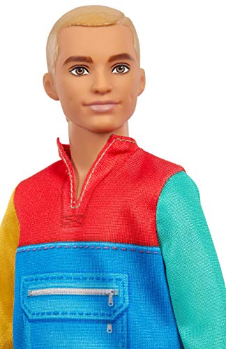 Barbie GRB88 - Ken Fashionistas Puppe in Blockfarben Jacke, Spielzeug für Kinder von 3 bis 8 Jahren – Bild 5