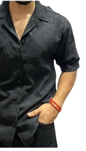 Image of FUNKY RICH Funkyrich Textured Popcorn Shirts for Men || Casual Shirt for Men || Shirt for Men|| Men Stylish Half Sleeve Shirt || Men Fancy Shirt