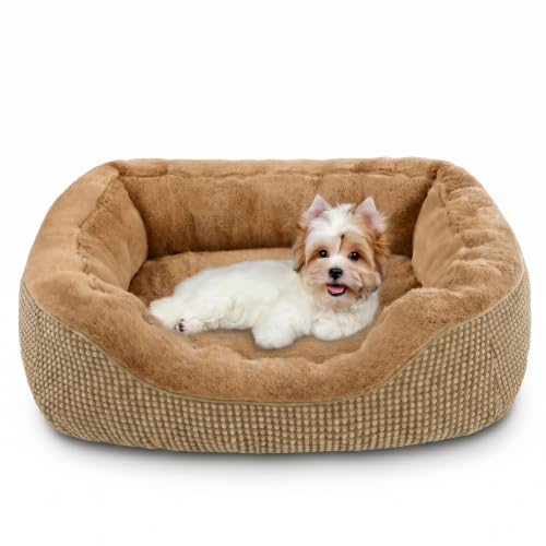 Image of INVENHO Small Dog Bed for Small Dogs, Orthopedic Warming Soft Calming Sleeping Durable with Anti-Slip Bottom