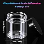 50 Pack 4 OZ Plastic Jars Round Clear Cosmetic Container with Black Lids, Eternal Moment Slime Jars for Lotion, Cream, Ointments, Makeup, Eye shadow, Rhinestone, Samples, Pot, Travel Storage - Image 2