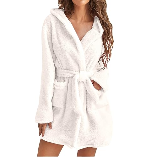 UHouse Bademantel Damen Kurz mit Kapuze Oversized Morgenmantel Leicht Frottee Saunamantel Warehouse Deal Flauschig Loungewear Fleece Hausmantel Kimono Bathrobe Herbst Winter Sale Weiß S UHouse Bademantel Damen Kurz mit Kapuze Oversized Morgenmantel Leicht Frottee Saunamantel Warehouse Deal Flauschig Loungewear Fleece Hausmantel Kimono Bathrobe Herbst Winter Sale Weiß S