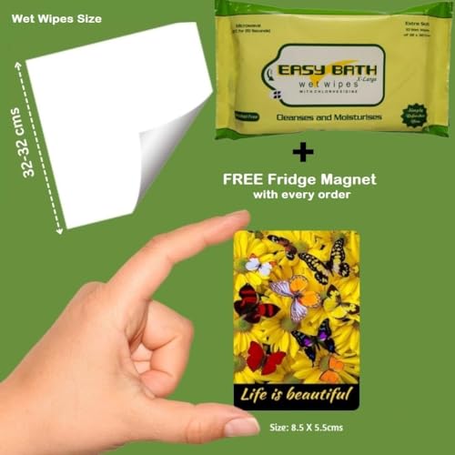 Image of Adult Wet Wipes - Easy Bath (32x32cm), Combo Pack of 24 Packs (240 wipes)