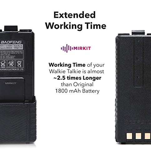 image for 2pc BAOFENG BL-5 3800mAh Extended Batteries Compatible with UV-5R BF-8