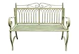 Material: Metall Gartenbank Bank Antik-Stil Garten Metall Eisen grün Gartenmöbel Parkbank 119cm