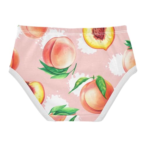 Playful Watercolor Peaches Pink Girls Underwear Toddler 2t Cotton Girl Panties Cute Aesthetic Briefs Kids Undies2