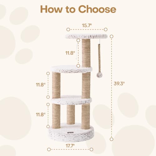 Torre para Gatos Multi-niveles con Rascador y Juguete Beige miniatura 6