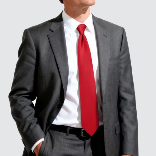 Image of Hi-Tie Men's Extra Long Solid Satin Tie Set 63 Inch /70 Inch Formal Necktie