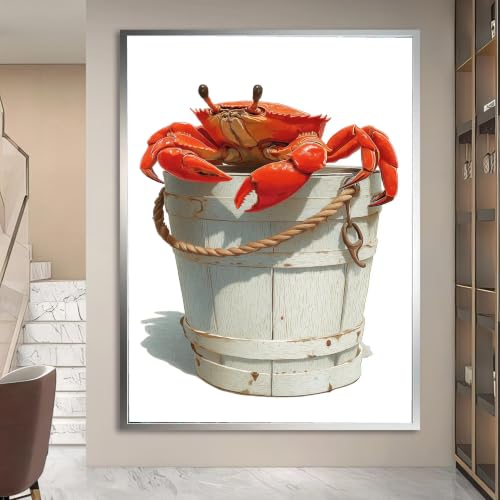 Toile crabe rouge grand format pour dynamiser un mur blanc vide