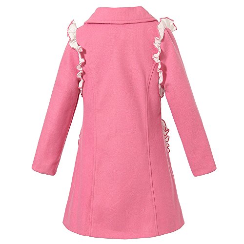 Richie House Girls' Sweet Coat with Ruffles and Lapel Collar Size 3-12 RH14632