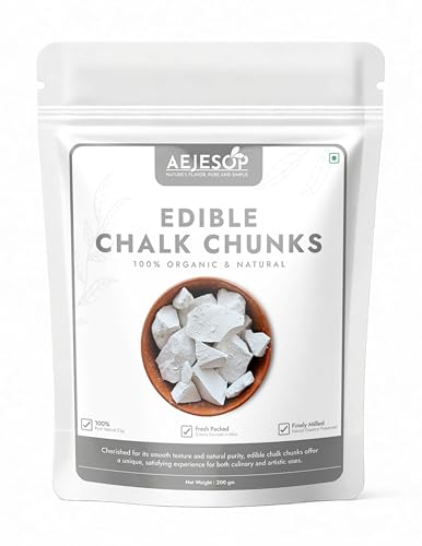 AEJESOP Natural Edible Clay Chunks, Edible Clay - No Additives, No Impurities, Crunchy Chalk Chunks - 7oz (200gm)