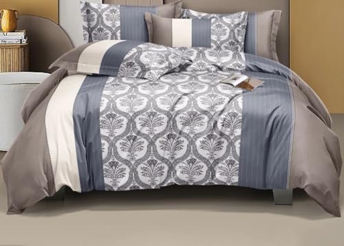 Image of 400 TC Cotton Feel Glace Cotton Fully Elastic Fitted Bedsheet Single Size Bed with 1 Pillow Cover (36 inch x 78 inch inches, Ottawa)