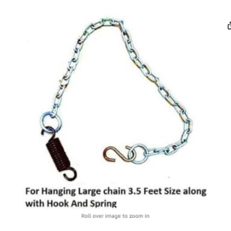 Image of Single Seater Swing Chair Without Stand for Home & Cushion & Hook Outdoor| Indoor | Balcony| Garden | Living Room| Garden |Patio |Home Improvement|(Black Swing & Beige Cushion)