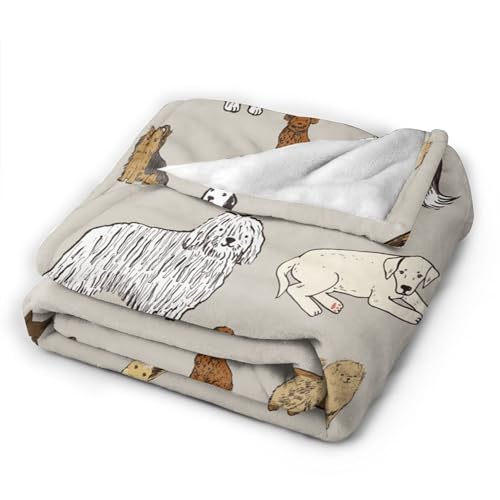 Ksajwzf Flanelldecke mit Hundemotiv, ultraweich, warm, für alle Jahreszeiten, dekorative Fleece-Decken für Reisen, Bett, Stuhl, Auto, Sofa, Couch, Schlafzimmer, 101,6 x 127,7 cm