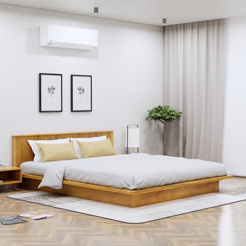 Image of Bniture Modern Low Height King Size Bed Without Storage | Engineered Wood Platform Bed Designer Headboard | Bed King Size Wooden Cot Double Bed for Bedroom 3 Year Warranty (Giant Wood)
