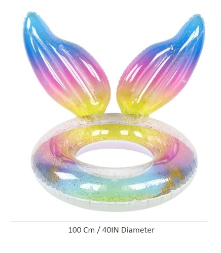 Image of Inflatable Swim Ring for Adults | Pool Floater Tube for 3+ Yrs Kids| Waist Safety Float for Swimming Practice| Durable Circle Rider for Beach, Lake, Pool Party| Summer Water Fun- 60cm