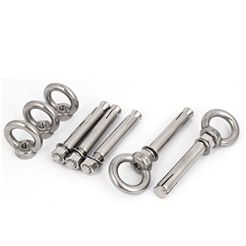 Aexit M10x100mm Wall 304 Stainless Steel Expansion Screws Closed Hook Anchor Bolts 5pcs (b8b0c55d77c632f76c46639bf96d153a)