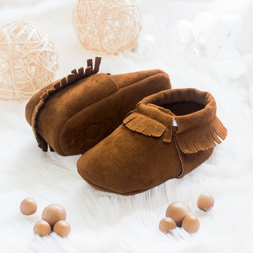 Cencirily Infant Baby Fringe Moccasin Slipper Boys Girls Tassel Suede Leather Toddler Sneakers Soft Sole First Walking Loafers Crib Shoes thumb #1