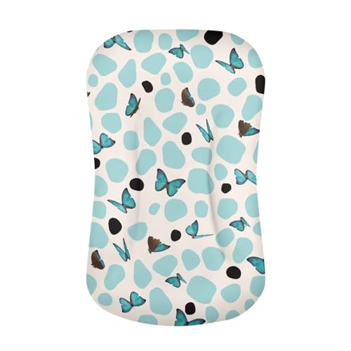 Kathyboom Blue Butterfly Baby Lounger Covers for Newborn Baby Boys and Girls Soft Infant Pillow Slipcovers for Most Baby Boys and Girls