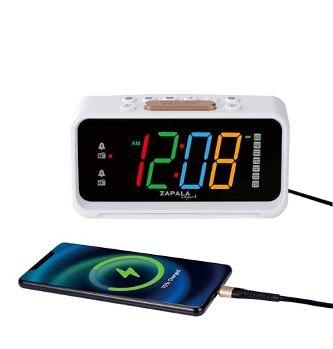 ZAPALA Expert Alarm Clock Radio with USB, Jumbo LED Display