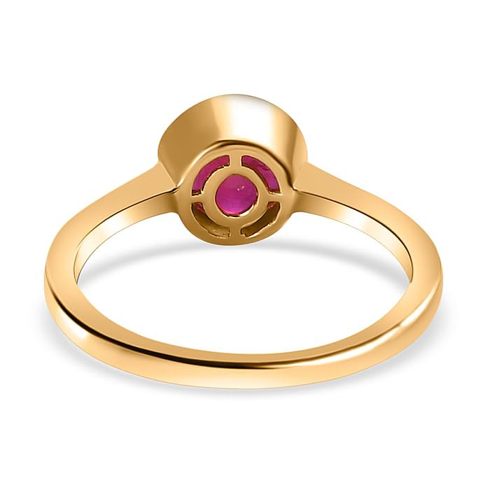 Image of 925 Sterling Silver 18K Gold Plated Birthstone 2 Ct Solitaire Natural Gemstone Ring for Women | Fine Jewelry Gift for Wife, Girlfriend, Sister, Birthday, Anniversary, Rakhi, Rakshabandhan, Valentine's