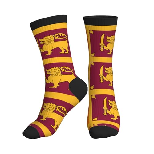 hgnbcsa Calcetines deportivos con estampado de la bandera de Sri Lanka que absorben la humedad, para uso diario e informal