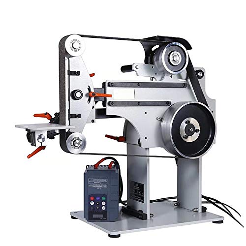 HayWHNKN 2x72 inch Belt Grinder Knife Making Belt Sander with 3 Grinding Wheel(Reversible Base) Knife Grinder Machine with VFD 1500W 220V