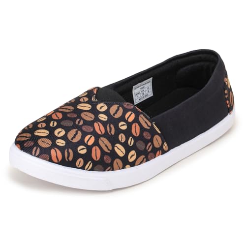 Image of TRASE Women Lightweight Slip-on Bellies | Comfortable Fabric Flats for Everyday Walking | Soft Insole | Flexible Anti-Skid Sole | Casual Printed Shoes