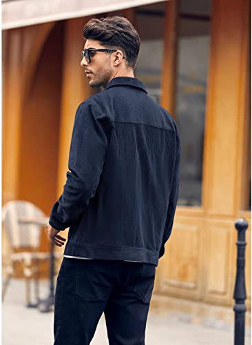 Pretifeel Mens Corduroy Trucker Jacket Slim Fit Button Down Fall Winter Coat4
