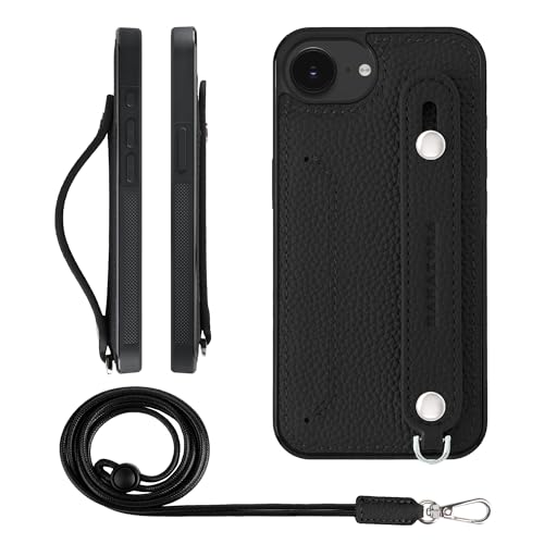 HANATORA for iPhone 17e 16e �P�[�X �{�v �ϏՌ� �w�ʃx���g �X�g���b�v�����O �X�}�z�P�[�X �X�}�z �X�^���h�@�\ �l�b�N�X�g���b�v �t�� �J�[�h�|�P�b�g �V�������N���U�[ �M�t�g �u���b�N CGHGZ-16e-Black