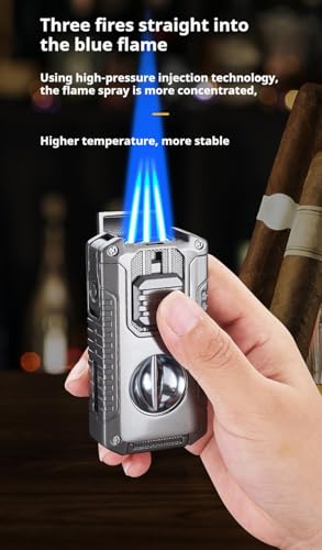 Encendedor antorcha para cigarros 5 en 1 gris miniatura 2