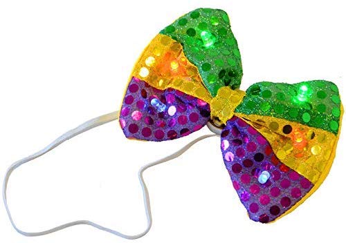 The Electric Mammoth LED Light Up Flashing Fedora and Bow Tie Combo (Mardi Gras)